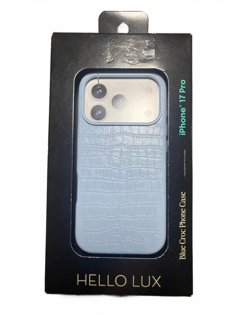 iPhone 17 Pro Phone Case Blue Croc Texture Drop Protection by HELLO LUX New